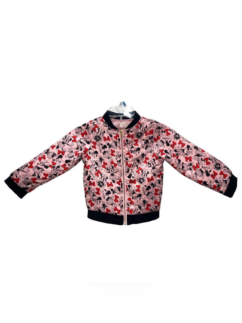 Disney Tutu Couture Minnie Mouse Pink Puffer Bomber Jacket Youth Sz S(6) Silky